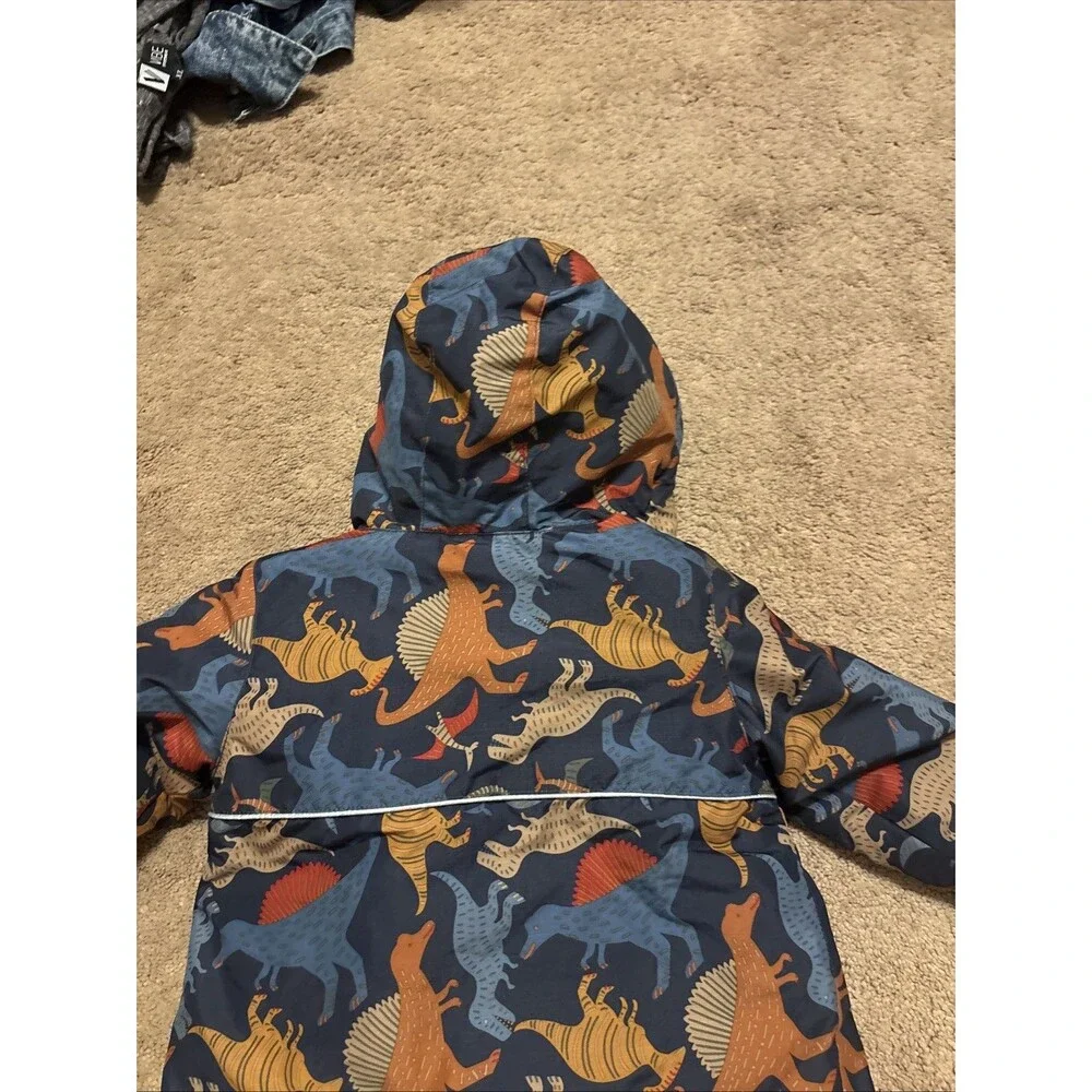 The Children's Place Boys Dinosaur Print 3 in 1 Hooded Blue Orange 3T